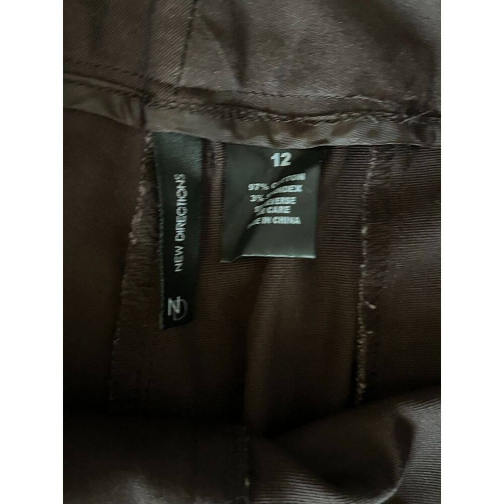 New Directions NWT Chocolate Brown Slim Leg Stretch Dress Pants Size 12 - Picture 2 of 5